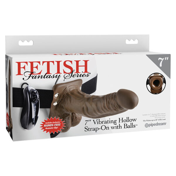 Fetish Fantasy Series Vibrating Hollow Strap-On-Chocolate 7